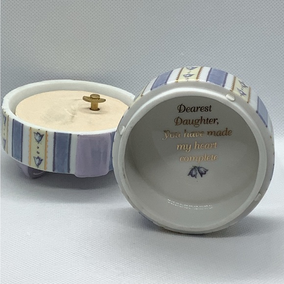 Ardleigh Elliott Dearest Daughter Heirloom Porcelain Music Box Trinket Vintage - Picture 3 of 6